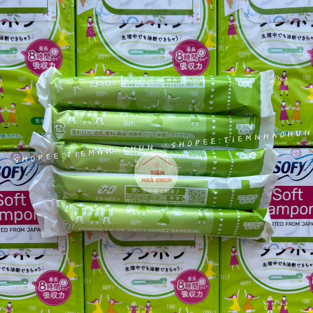 BĂNG VỆ SINH TAMPON SOFY UNICHARM SIÊU THẤM ĐI BƠI HỘP 9 QUE - TIEMNHACHUN - NHẬP KHẨU