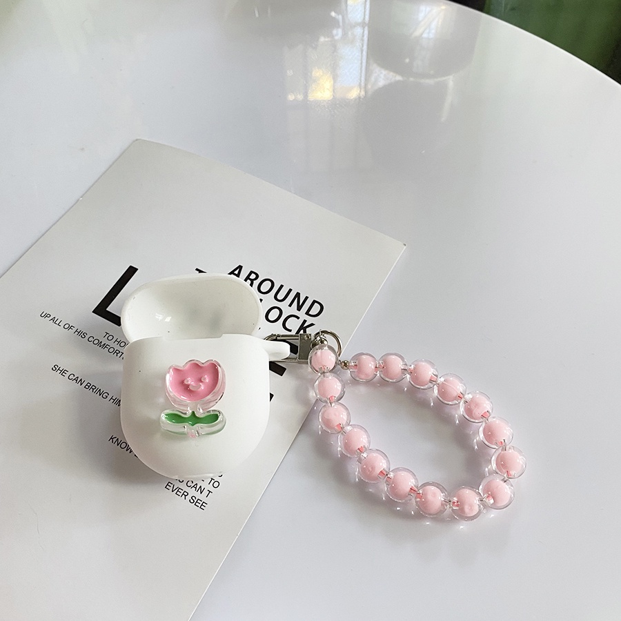 Vỏ Bảo Vệ Hộp Sạc Tai Nghe Bằng Silicon Họa Tiết Hoa Tulip / Daisy Dễ Thương Kèm Móc Treo Cho xiaomi Redmi Buds 4 buds4