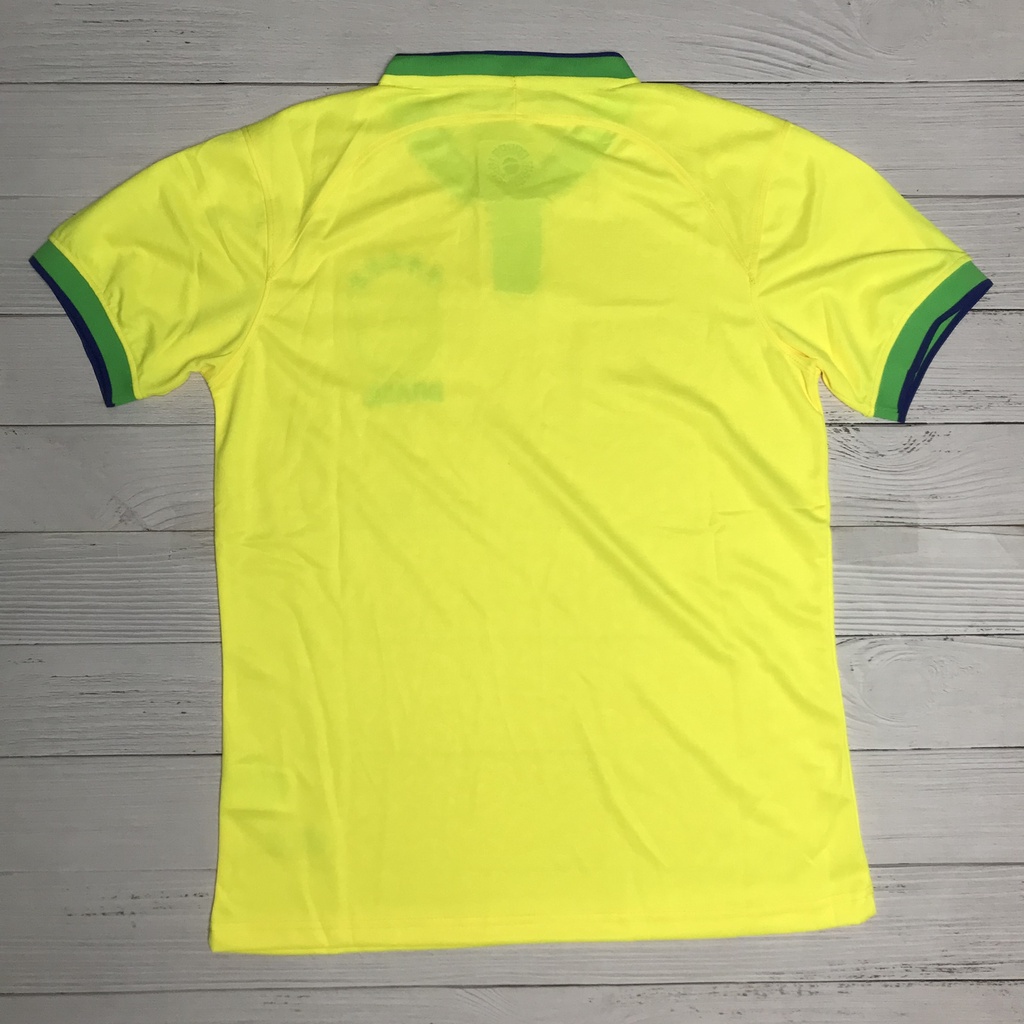 Áo Bóng Đá - Áo Đá Banh -Đội Tuyển Brazil- Vàng -Polyester thái cao cấp