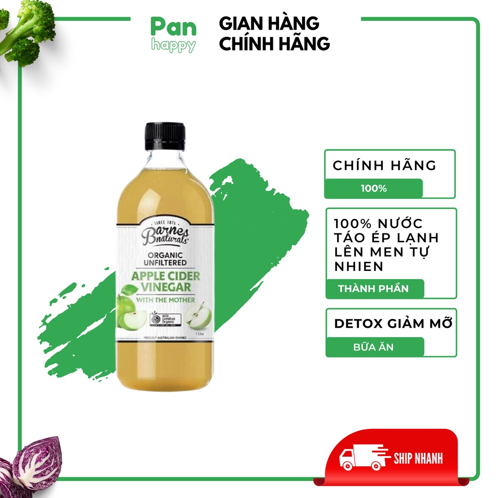 Giấm Táo Hữu Cơ Barnes Naturals 1L