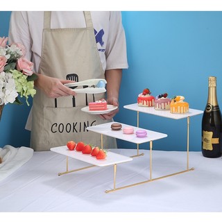 Kệ bánh bậc thang 3 tầng, khay bánh cupcake bày bàn tiệc