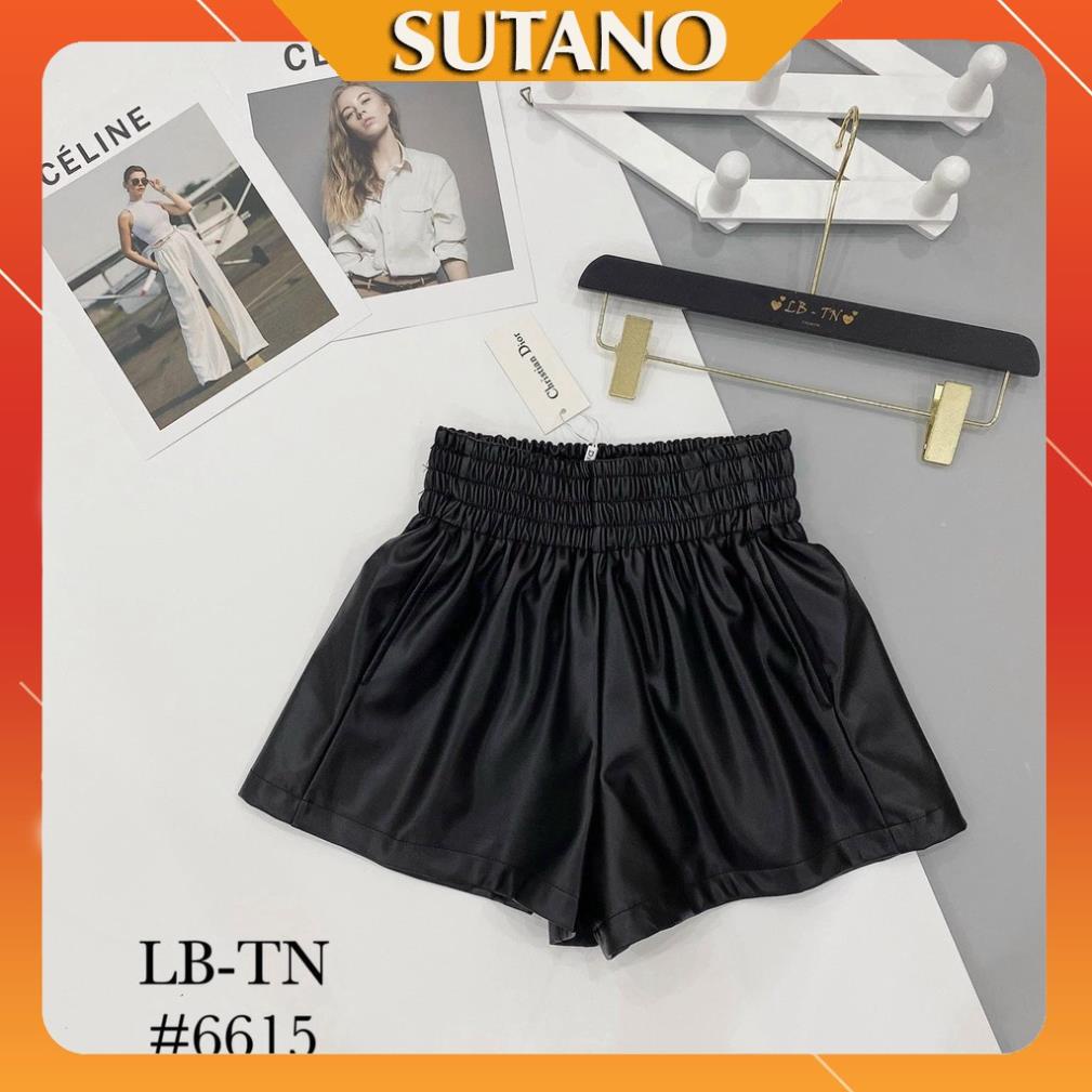 Quần sooc nữ thời trang- quần short da cạp chun to dáng xòe hàng cao cấp Q504 SUTANO | BigBuy360 - bigbuy360.vn