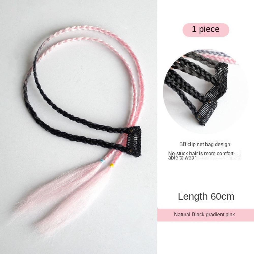 NICKOLAS Bộ Tóc Giả Nối Dài Kiểu Tóc Đuôi Ngựa Thẳng Nhuộm Màu Sắc Gradient Chất Lượng Cao