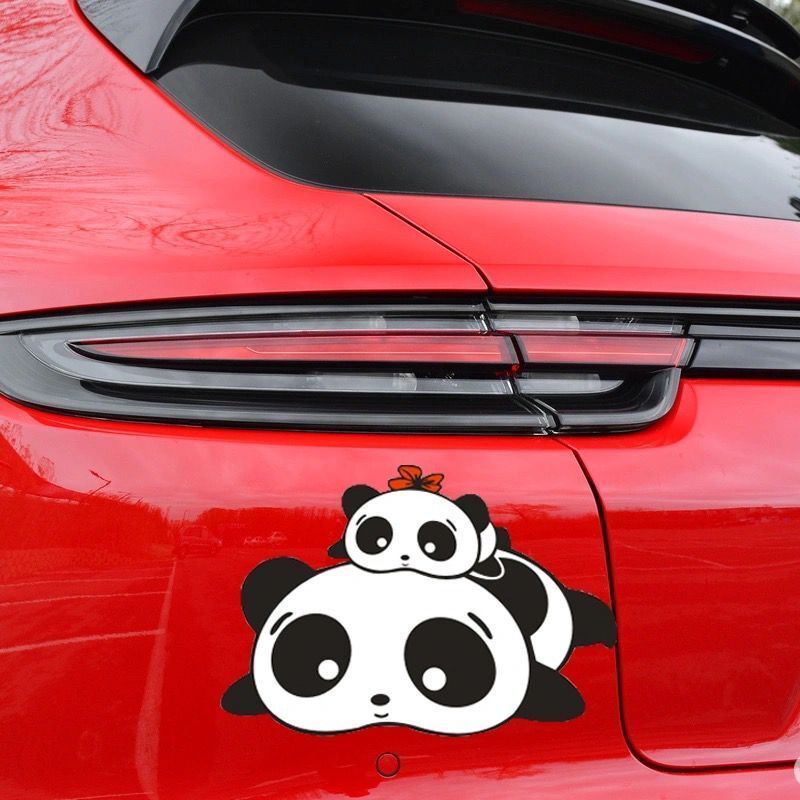 Miếng Dán Phản Quang Chống Nước Hình Gấu Trúc Hoạt Hình Cho Xe Hơi
