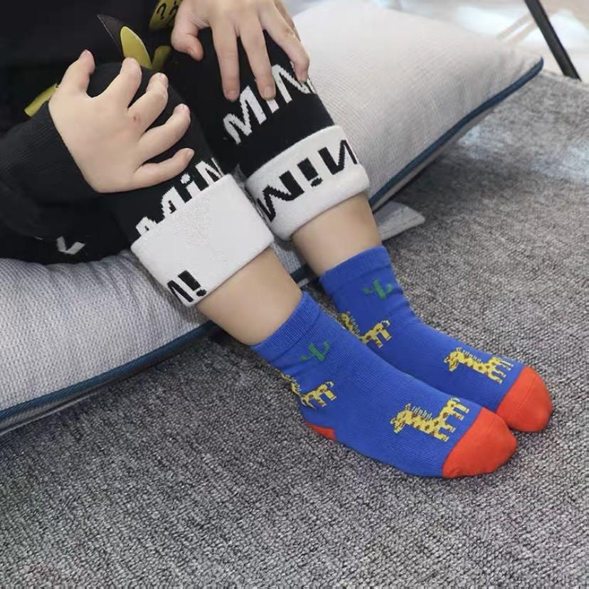 PVN54837 Set 10 đôi tất hình con vật ngộ nghĩnh cao cổ cho bé chất đẹp