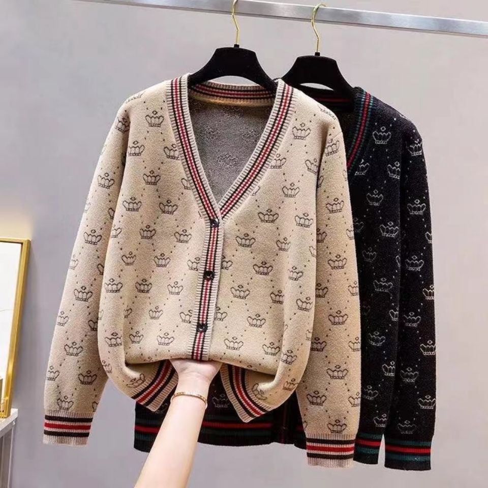 Áo Khoác Cardigan Dệt Kim Dáng Rộng Thời Trang Xuân Thu 2022 Cho Nữ