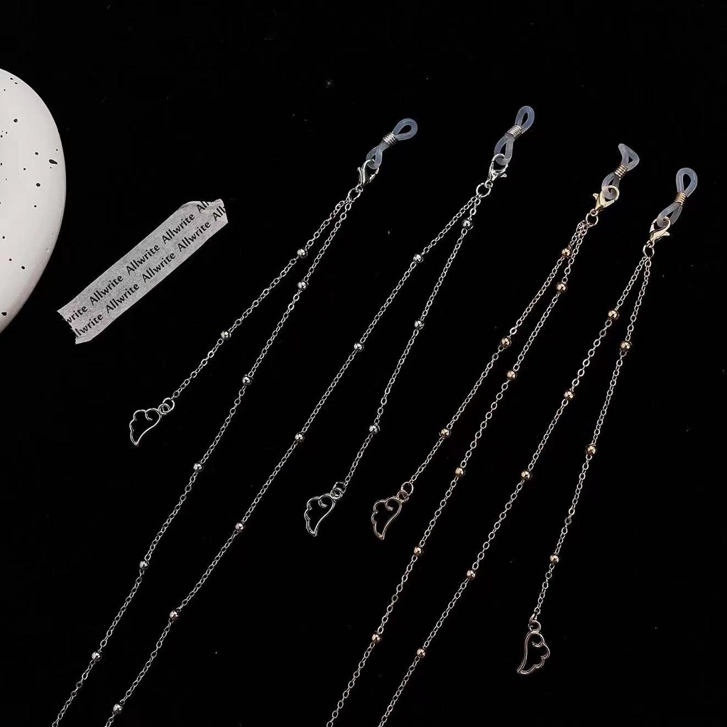 Dây Đeo Mắt Kính Mặt Hình Đôi Cánh Rỗng Bằng Hợp Kim Đơn Giản ins Mới