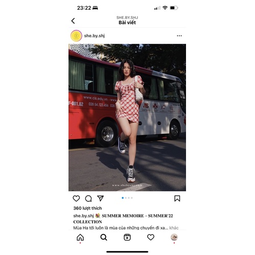 Váy kẻ caro đỏ Shebyshj ❤️