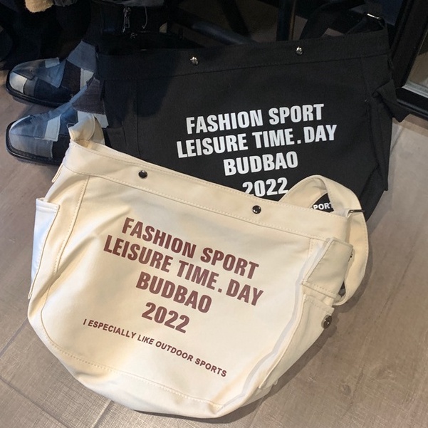 Túi tote đeo chéo vải canvas Budbao 2022 thời trang Hàn Quốc đi học đi chơi dành cho cả nam và nữ tiện dụng