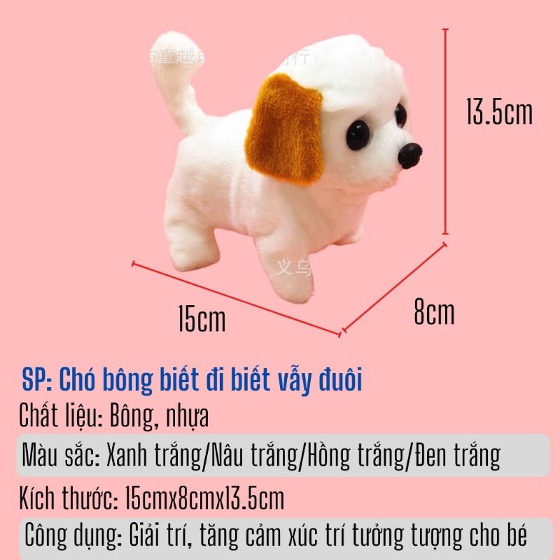 Chó bông biết đi, vẫy đuôi, biết kêu bibi cực Cute