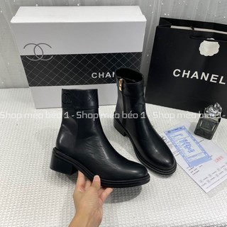 Bốt boot lửng cn mũi tròn khoá hông gót thấp fullbox