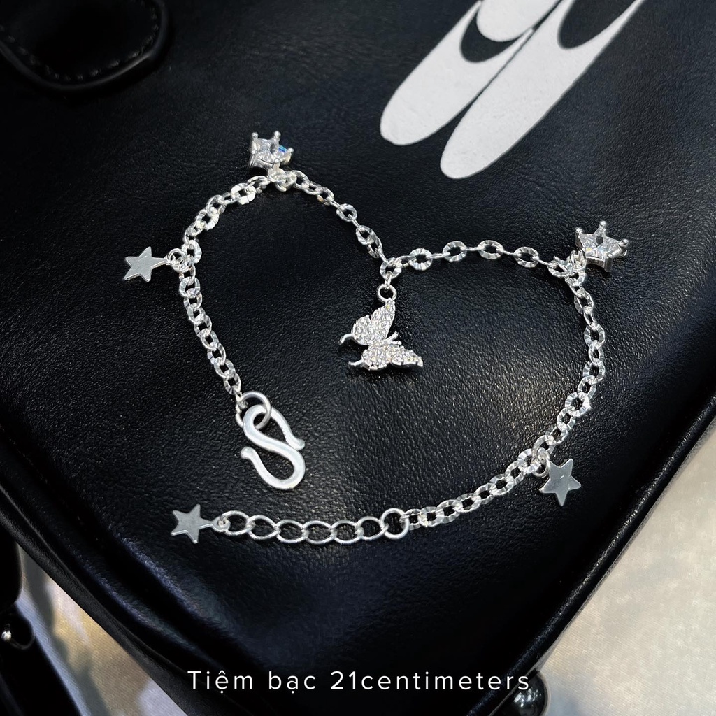 Lắc tay bạc Cánh bướm Lắc tay Tiệm bạc 21Centimeters