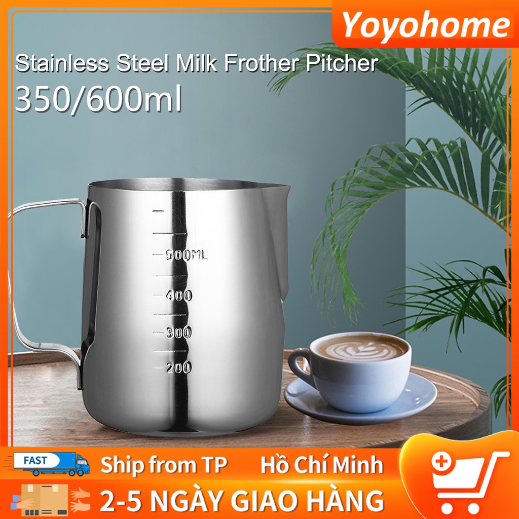 350-600ml bình tạo bọt bằng thép không gỉ kéo hoa tách cà phê sữa đánh bọt thiết bị cà phê