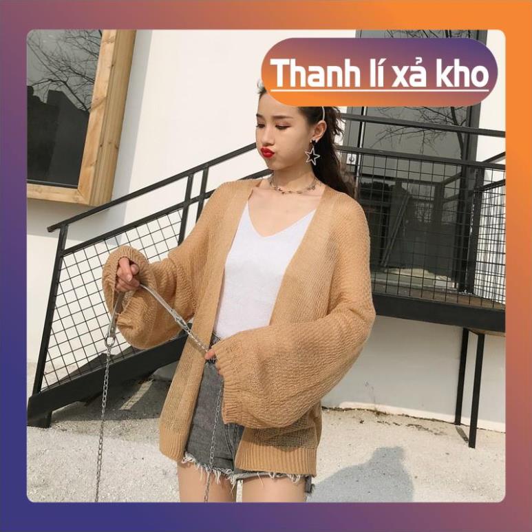NHVshop Áo Cardigan len mỏng dài tay dáng rộng khoác ngoài hàng Quảng Châu loại 1 form dưới 70kg AL03 ]