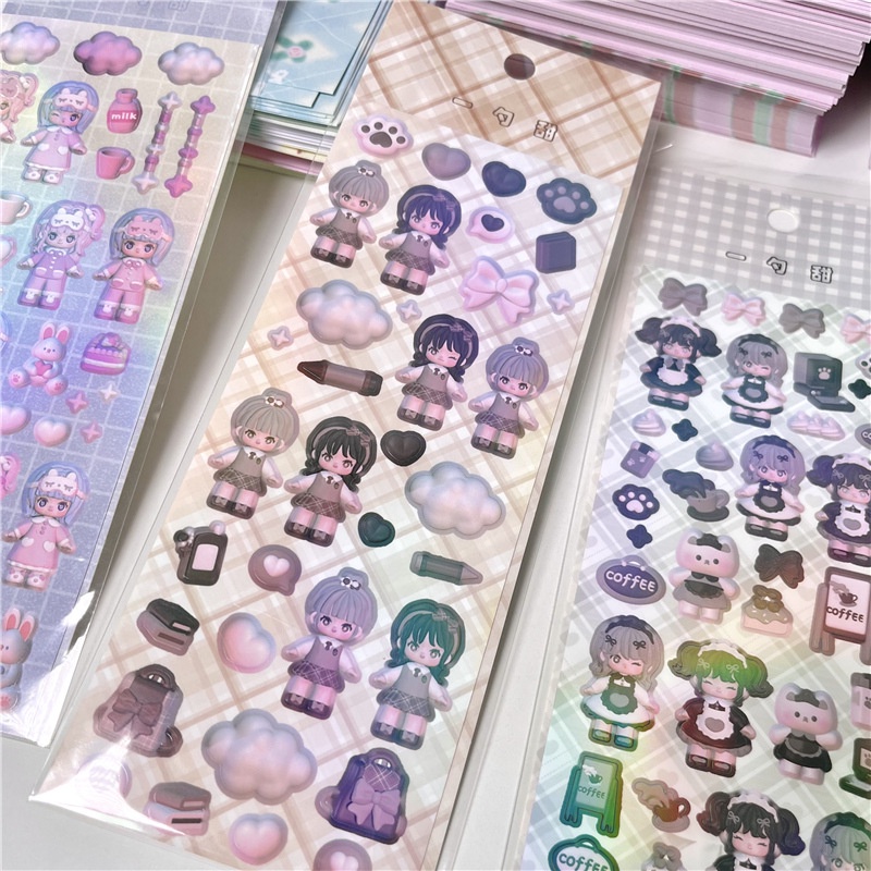 Miếng Dán Trang Trí Hình Búp Bê goo ka Dễ Thương