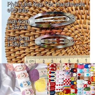 Phôi Làm Kẹp Tóc Handmade Elip Bầu (lẻ 1 cái)