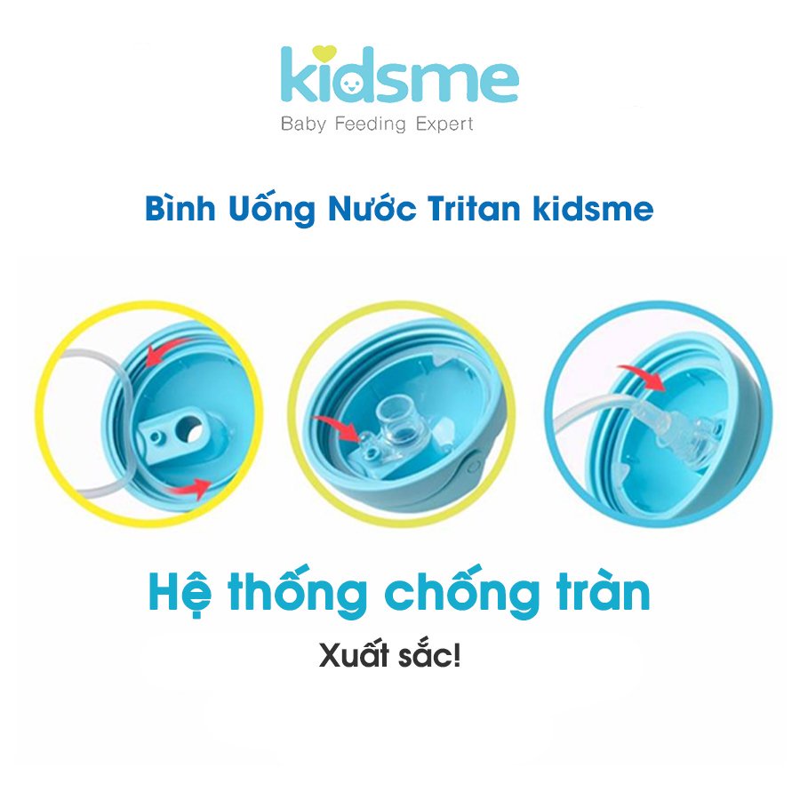 Bình uống nước tritan cao cấp Kidsme 300ml cho bé (9876)