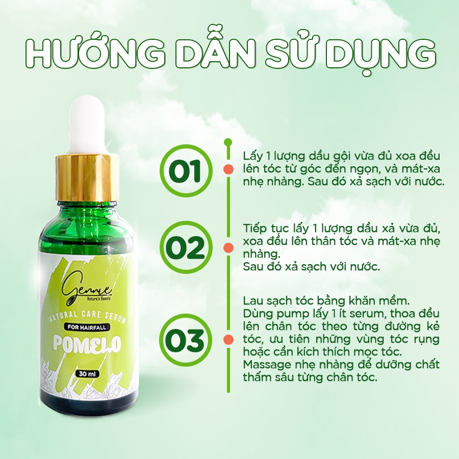 Serum Bưởi Gennie Natural Care ngăn rụng & kích thích mọc tóc 30ml