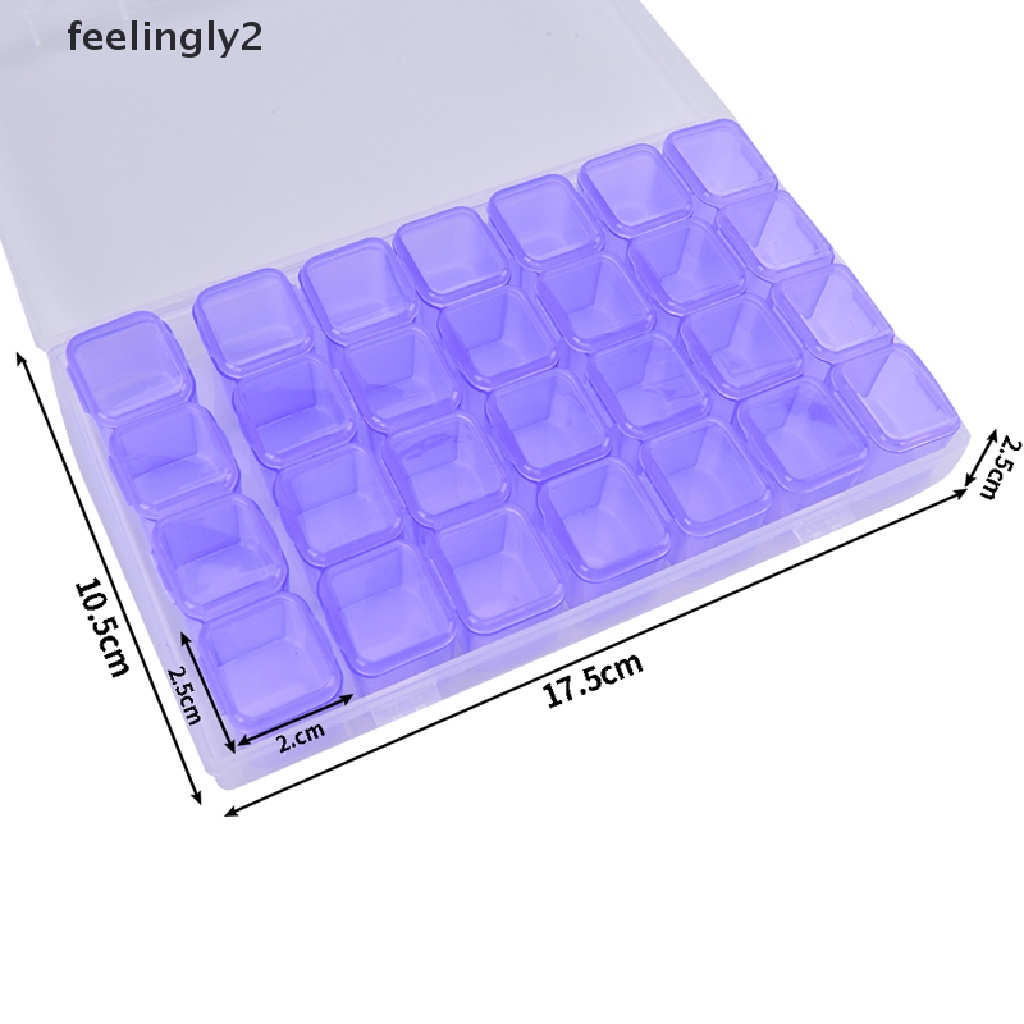 Hộp Trong Suốt 28 Ngăn Đựng Phụ Kiện Trang Trí Móng Tay