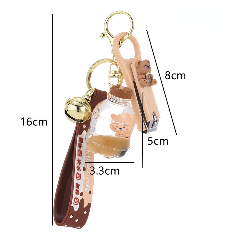 Móc Khóa Hình Ly Trà Sữa Hoạt Hình Sáng Tạo