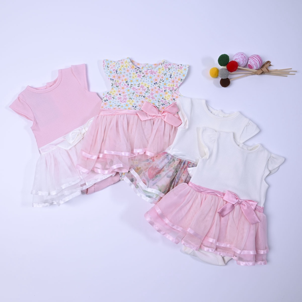 Váy công chúa bé gái 0-6 tháng ORIGAMI bodysuit sơ sinh ORIGAMI váy đầm xuất dư cho bé