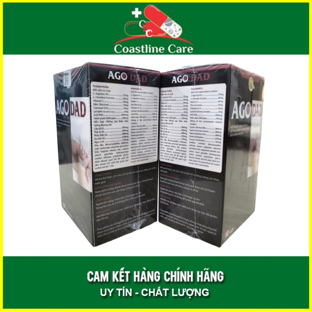 Ago Dad giúp hỗ trợ bồi bổ và tăng cường sức khỏe nam giới (Hộp 50 viên) - CLC Pharmacy