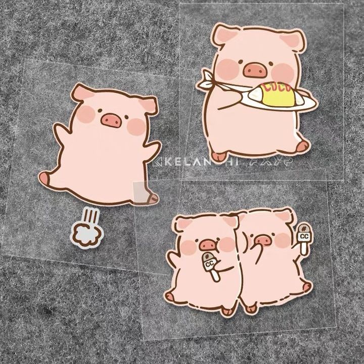 Miếng Dán Phản Quang Chống Thấm Nước Hình Chú Heo Dễ Thương Trang Trí Xe Hơi / Xe Máy