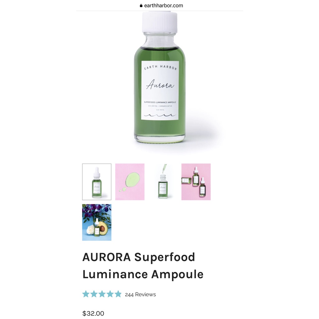 Dầu dưỡng EARTH HARBOR AURORA Superfood Luminance Ampoule
