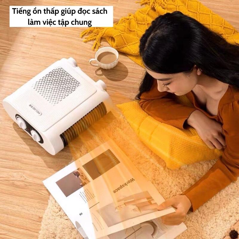 Máy sưởi mini để bàn cao cấp công suất 2000w tiết kiệm điện, Quạt sưởi mini an toàn chống cháy nổ và giảm tiếng ồn