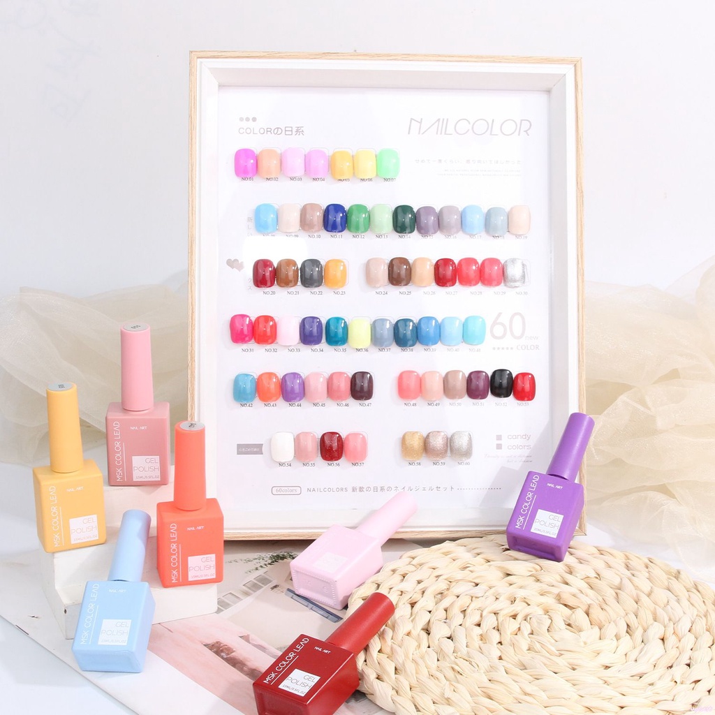 ♕MSK Màu Dẫn 60 Màu Nail Enamel Bộ 1 Chai Một Màu Móng Tay Shop Cùng Phototherapeutic Gel mùa Thu Và Mùa Đông Phổ Biến Màu Sơn Móng Tay UPBEST01