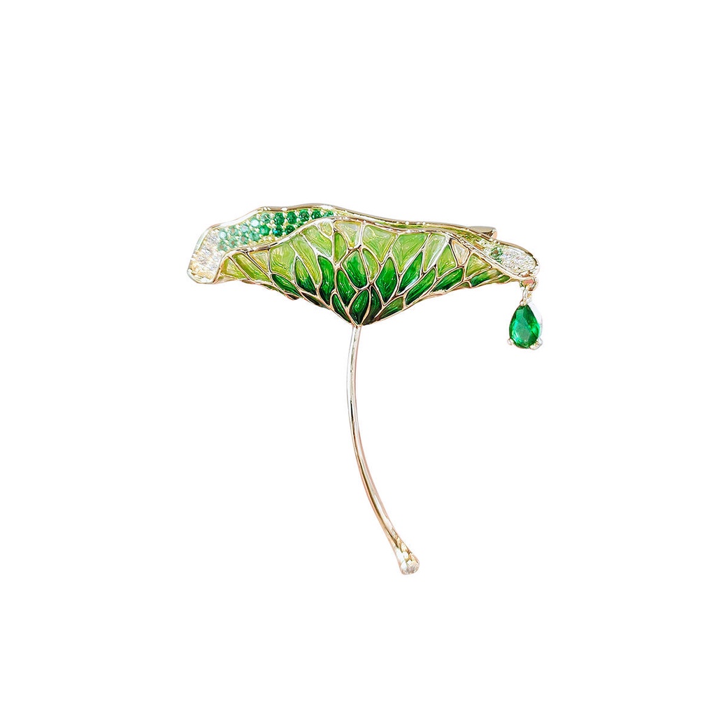 Ghim Cài Áo Hình Lá Sen Bằng Kim Loại Cao Cấp Phong Cách Dân Tộc Dành Cho Nữ