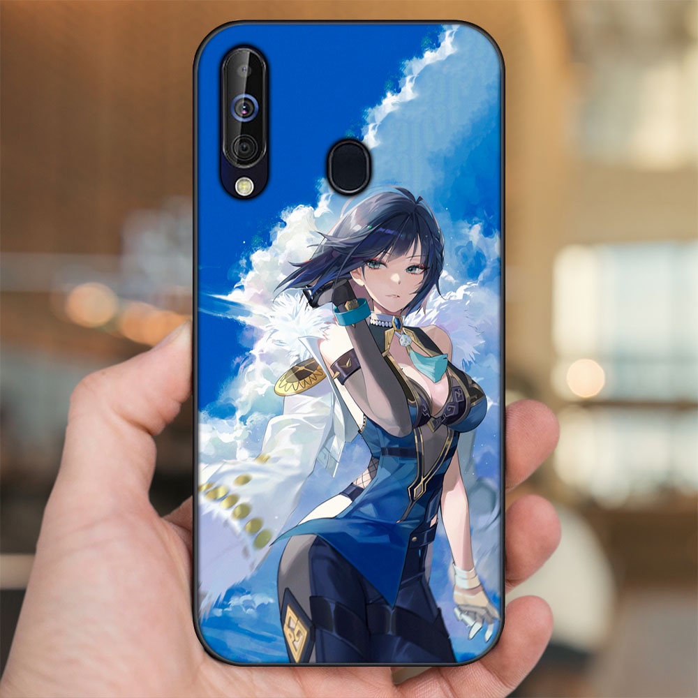 Ốp lưng Samsung A8s, A60, M30 viền đen in hình Yelan Genshin Impact