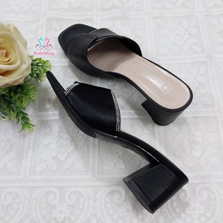 Dép cao gót Dusto da mềm, gót vuông 5cm (sẵn size 38)