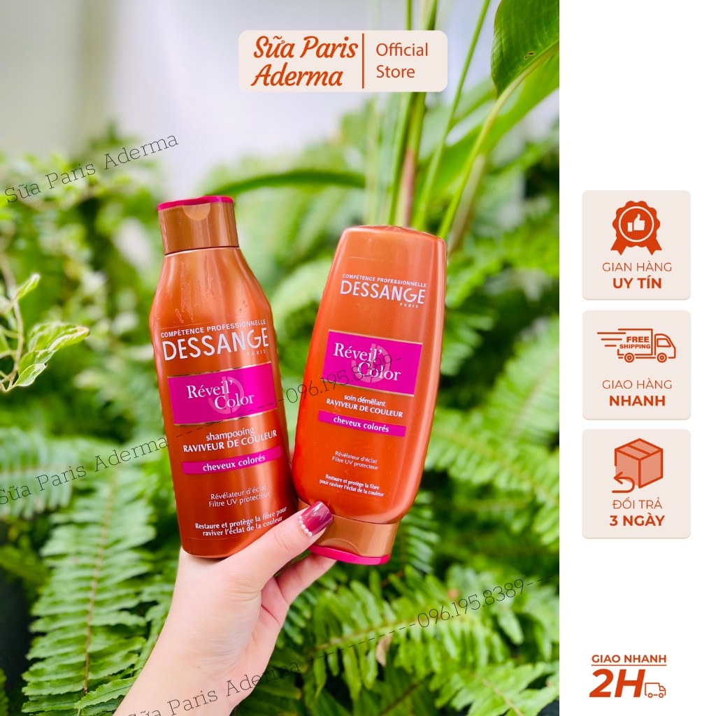 Dầu gội Dessange reveil color dành cho tóc nhuộm, cặp gội xả dessanege giúp tóc suôn mượt, giữ màu tóc, bảo vệ tóc.