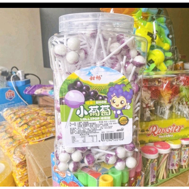 Sỉ 1 hũ 200cây kẹo mút mini Mix các vị trái cây cho bé