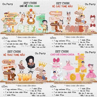 Set Chibi Thôi Nôi Sinh Nhật Cho Bé Dễ Thương