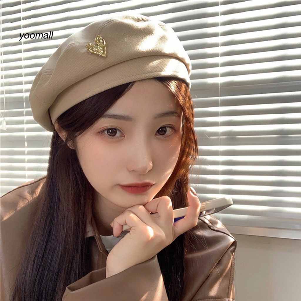 / Yo / Mũ Beret Không Vành Mềm Mại Màu Trơn Thời Trang Thu Đông Cho Nữ