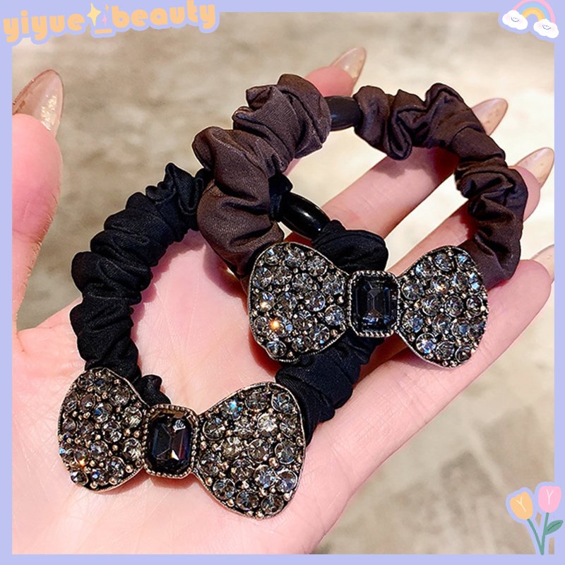 Dây Cột Tóc Co Giãn Đính Đá Pha Lê Lấp Lánh Thời Trang Cho Nữ