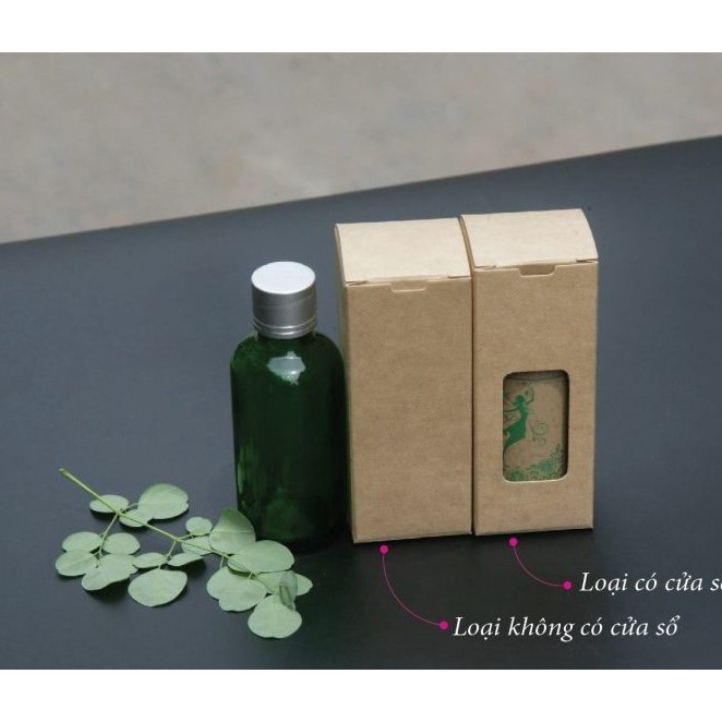 50 cái - Hộp giấy kraft đựng tinh dầu 50ml chai thuy tinh nước hoa chiết quà tặng - Hộp số 5