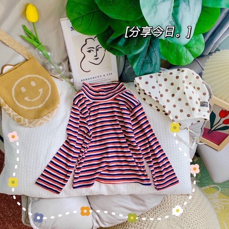 Áo thun dài tay bé gái len tăm siêu đáng yêu