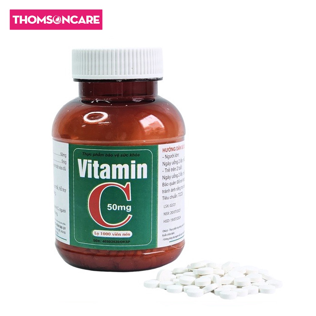 Vitamin C 50mg Đại Uy Bổ sung Vitamin C tăng sức đề kháng, giảm mệt mỏi