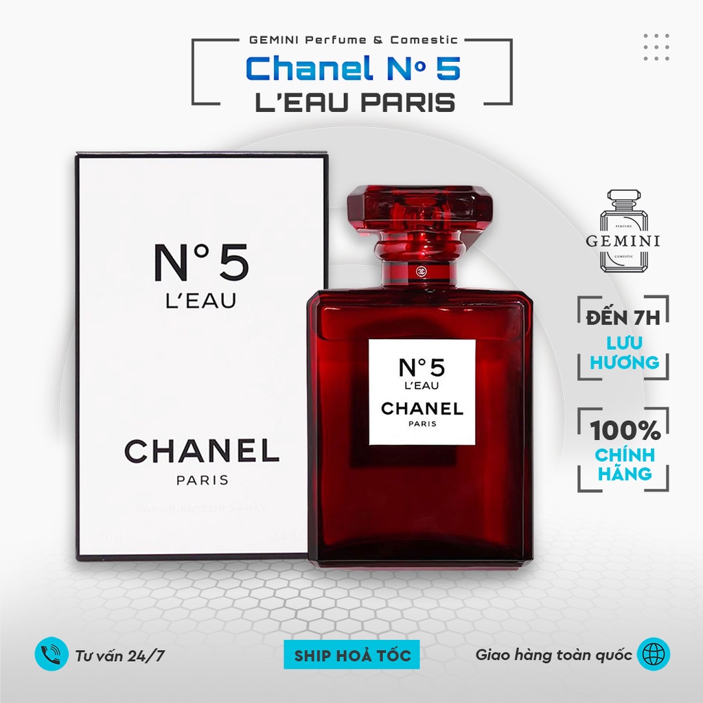 Nước hoa nữ N5 đỏ 100ml - Đoá hồng quyền năng đầy thanh lịch, nữ tính, quyến rũ GEMINI