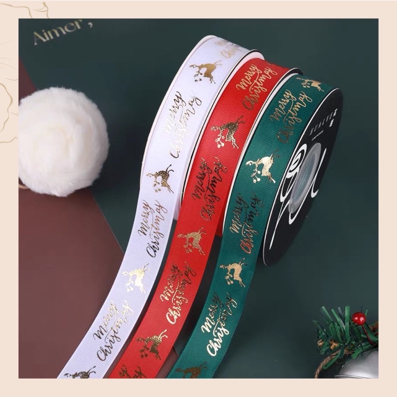 Ruy băng gân gói quà hoạ tiết giáng sinh Noel