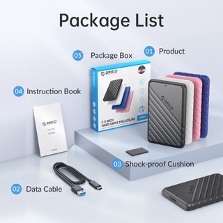  Box Ổ Cứng 2.5inch Type-C To USB3.1 ORICO 25PW1-C3 Biến SSD HDD thành ổ cứng di động 