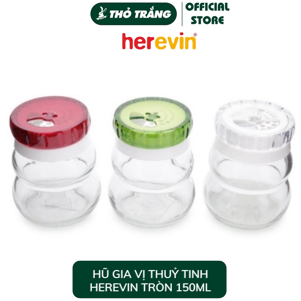 Hũ Lọ Gia Vị Thủy Tinh Tròn Herevin - Nhiều Dung Tích (Giao Màu Ngẫu Nhiên)