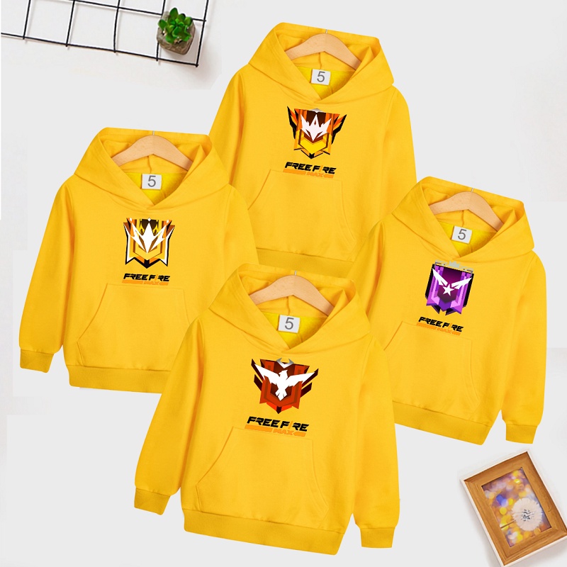 Áo Hoodie Vàng Rank Free Fire Max cực chất đủ size cho bé từ 15kg