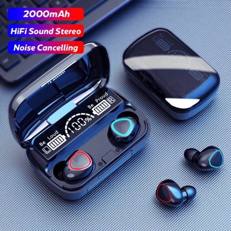 M10 TWS Bluetooth Tai Nghe 3500MAh Sạc Hộp Tai Nghe Chụp Tai Không Dây Micro 9D Stereo Thể Thao Chống Thấm Nước Tai Nghe Nhét Tai Tai Nghe