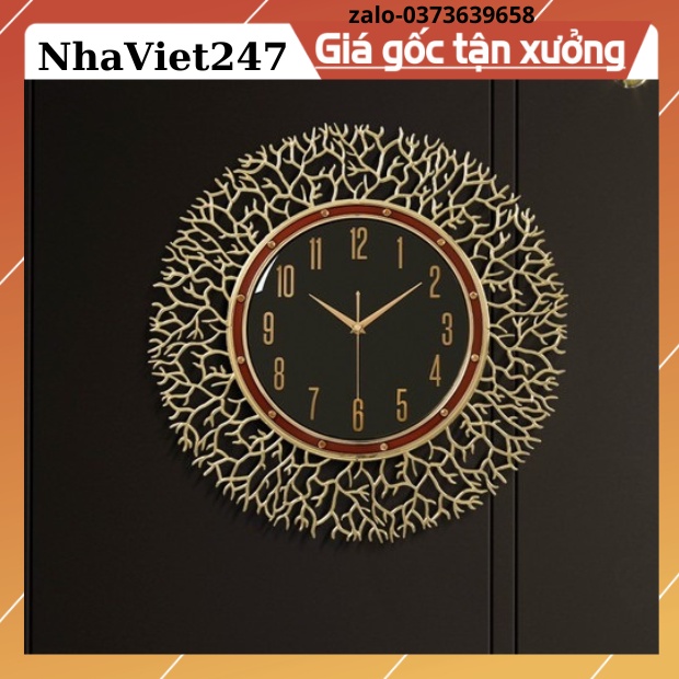 Đồng Hồ Treo Tường Trang Trí-Kt-63cm-tranh Nhaviet247 decor kim loại đẹp,rẻ-quà tặng ý ngĩa- bh 5 năm -Đặc