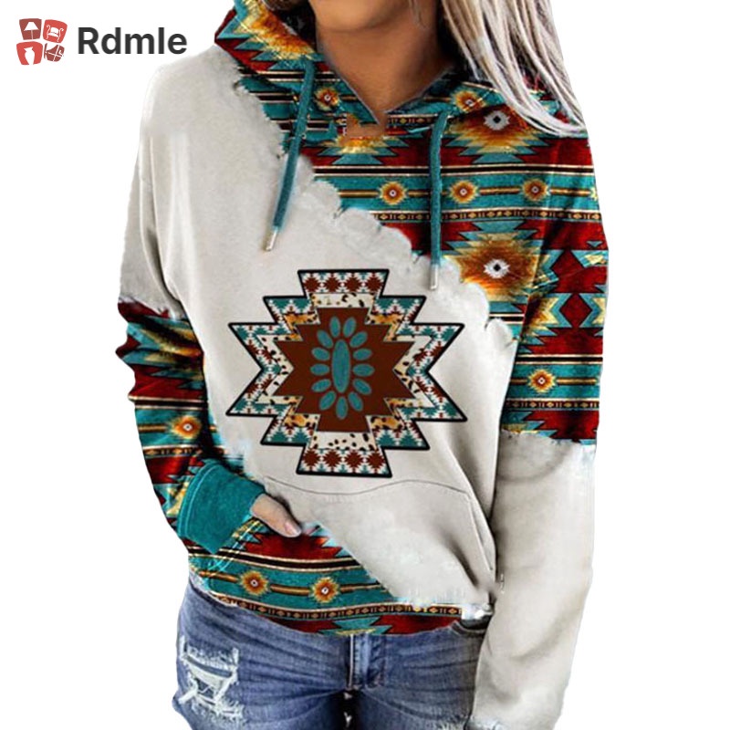 Áo Hoodie Nỉ In Họa Tiết Thổ Cẩm Ấm Áp Thời Trang Thu Đông Cho Tuổi Teen