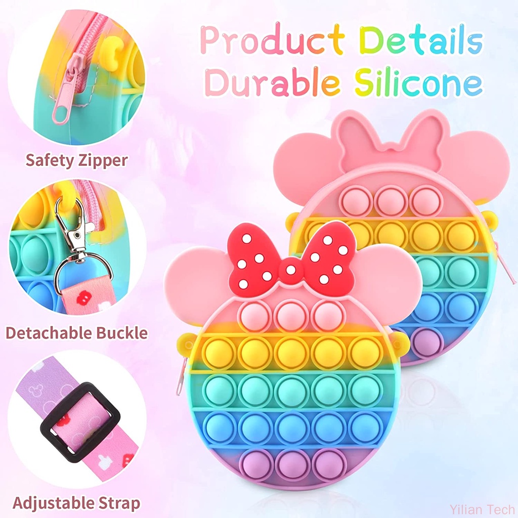 Minnie Pop It Túi Đeo Chéo Vai Hình Kỳ Lân Đồ Chơi Cho Học Sinh Trẻ Em